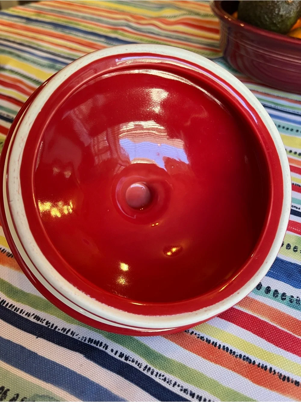 Fiestaware scarlet large canister lid only perfect condition